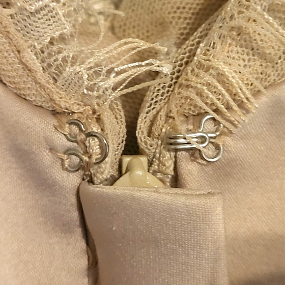 Anthropologie x BHLDN Hitherto Sleeveless Lace FLEUR Midi Dress Sandstone Sz 4 - Picture 13 of 13